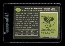 Vintage Football Card 1969 Topps Football Willie Richardson Baltimore Colts #5 - £3.95 GBP