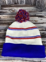 AMFAM American Family Insurance Knit Red White Blue Beanie Winter Hat w/... - $9.74