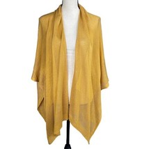 Vince Camuto One Size Cardigan Sweater Open Front Kimono Sleeves Mustard Yellow - £23.46 GBP
