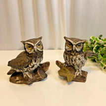 Homco Vintage Set of Great Horned Owl Porcelain Figurines 1970s 1114 - £15.12 GBP