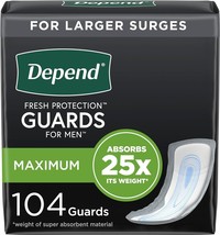 Depend Incontinence Guards/ Pads for Men/Bladder Control Pads 104 CT OPE... - $28.00