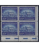 1047 - Scarce Gutter Snipe Error / EFO Corner Margin Block &quot;Monticello&quot; ... - $20.50 CAD