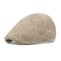 Khaki Cotton Linen Cap Mens - £3.38 GBP