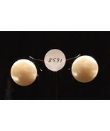 Vintage White Pearlized Button Screw On Earrings - £12.48 GBP