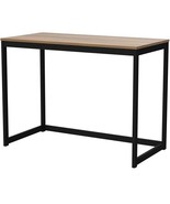 Modern Home Office Laptop Computer Desk Table with Black Metal Frame Woo... - $2,607.26 MXN