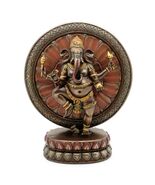 Ganesha with Lotus Statue 9&quot; Hindu Elephant God Bronze Resin Ganesh HIGH... - $69.95