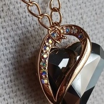 Heart Pendant Necklace Infinity Love Crystal Heart Jewelry Faceted Stones - £45.55 GBP