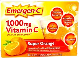 Alacer Emergen-c 1000 Mg Vitamin C - Super Orange - 30 Packet - £25.97 GBP