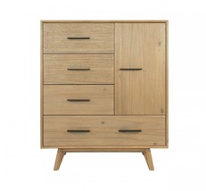 39" Walnut Solid Wood Four Drawer Gentlemans Chest - $23,197.41 MXN