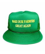 Make Our Farmers Great Again Green Hat Donald Trump Mesh Trucker Snapback Cap - $9.89