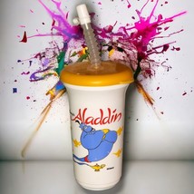 Vintage Disney Aladdin Cup with Lid by Short Sport 6&quot; tall MNT - $7.77
