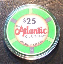 (1) $25. The Atlantic Club Casino Chip - 2012 - Atlantic City, New Jersey - $99.95