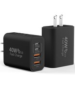 Usb C Wall Charger Block, 2-Pack 40W 4-Port Fast Charging Block Pd Power... - $35.92