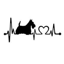 17.8*7.7CM Scotty Scottish Terrier Heartbeat Dog Decal Sticker   car accessories - £61.09 GBP