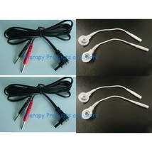 Replacement Electrode Lead Wires LG TEC Elite, Twin Stim -Use Snap or Pin Pads! - £14.92 GBP