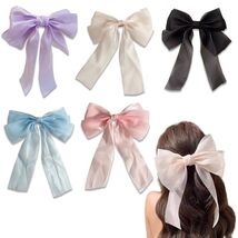 SCORYULE Bow Hair Clips 5PCS Multicolor Tulle Ribbon with Long Tails Gir... - $182.68 MXN SCORYULE Bow Hair Clips 5PCS Multicolor Tulle Ribbon with Long Tails Gir... - $182.68 MXN