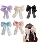 SCORYULE Bow Hair Clips 5PCS Multicolor Tulle Ribbon with Long Tails Gir... - €8,52 EUR