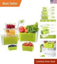 Large Capacity Fresh Produce Keeper with Drainage Basket - 4 BPA-Free Co... - $60.00
