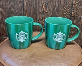 Starbucks 2022 Emerald Green Marbled Stripe Mermaid Siren Coffee Mug 12 Oz - $22.00