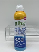 Alba Botanica While Wet Sunscreen Spray SPF 45 Sealed water resistant 6 Oz 6/24 - £5.49 GBP
