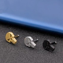 Mens Stainless Steel Punisher Skull Stud Post Piercing Earrings Gothic Jewelry - £7.11 GBP+