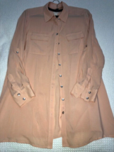 Chicos Womens Long Sleeve Button Down Blouse Size 0 - £11.79 GBP