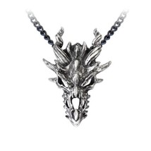 Alchemy Gothic P625  Dragon Skull Pendant Necklace Mythical Jewelry - £28.95 GBP