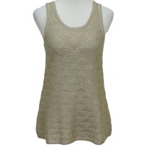 Anthropologie Moth Womens Sweater XS Gold Metallic Sleeveless Top Knit S... - £15.85 GBP