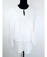 Soft Surroundings Womens Blouse S White Double Layered Boxy Semi Sheer K... - $25.15 CAD