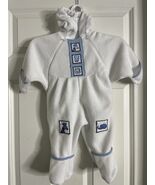 VTG McBaby Embroidered Baby Hooded Romper Fleece Playsuit Jumper Size 6/... - $16.96