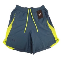Under Armour Launch Mens 7&quot; Graphic Shorts Fitted Blue / Bright Neon Spo... - £23.21 GBP