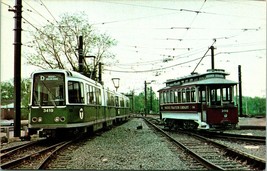 Vtg Cartolina Massachusetts Bay Transit Nuovo Meets Old 3419 &amp; 396 Unp - £6.68 GBP