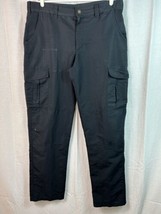 Proper Men&#39;s Tactical Cargo Pants 38x36 Rip Stop Flat Front Uniform - Black !! - £15.81 GBP