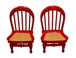 Fisher Price Loving Family Dollhouse Red Kitchen Chairs Replacement Piec... - £9.07 GBP