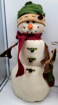 Christmas Winter 17” Snowman Primitive Weighted Plush   Figurine - $14.00