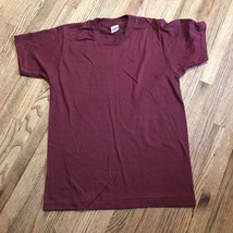 VTG Maroon Screen Stars Single Stitch Blank Short Sleeve 14/16 Shirt 50/50 NOS - £6.61 GBP