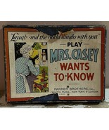 Vintage 1910 Mrs. Casey Wants To Know Game By Parker Brothers With Instr... - $23.17