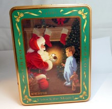Oreo  Cookie Christmas Eve Tin empty container with Santa Claus &amp; Boy  1991 - $24.25