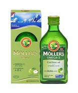 Moller&#39;s Omega-3 Apple Flavor Cod Liver Fish Oil A-D-E Vitamins 8.4oz NEW! - £38.34 GBP