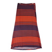 Olive &amp; Oak Red &amp; Navy Striped Rayon Maxi Skirt, Women&#39;s L - $24.19