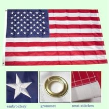 K&#39;s Novelties 2x3 Embroidered USA United States 50 Stars 210D Sewn Nylon Flag (M - £15.72 GBP