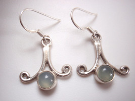 Blue Chalcedony 925 Sterling Silver Dangle Earrings you receive exact earrings - £8.62 GBP