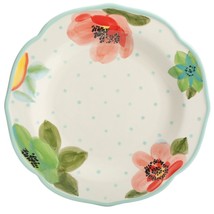 Four (4) Pioneer Woman ~ Aqua ~ &quot;Vintage Bloom&quot; ~ 10.5&quot; Ceramic Dinner Plate - £47.98 GBP