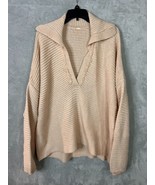 Free People Sweater Size XL Marlie Pullover Oversized V Neck Boxy Slouch... - £45.95 GBP