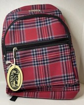 Plaid Flannel Backpack Backpacker Zip Up Red Blue Stuart NWT School Travel - $14.49