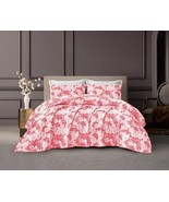 CHARLOTTE FLOWERS ROSE COLOR DECORATIVE BEDSPREAD QUILTED SET 3 PCS QUEE... - $59.39