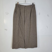 Vintage J G Hook Wool A-line lined Btn Frnt Skirt with Back Split Brown ... - $23.23