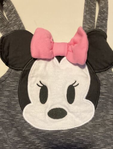 Disney Baby Minnie Mouse Shortall, Gray Marled Pattern - Size 12/18 mo (GUC) Item image 3