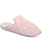 Charter Club Womens Pink Faux Sherpa Slide On Memory Foam Slippers LARGE... - £15.98 GBP