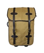 Filson Rugged Twill Luggage Bag 290 Wheeled Carry On Tan Bridle Leather USA